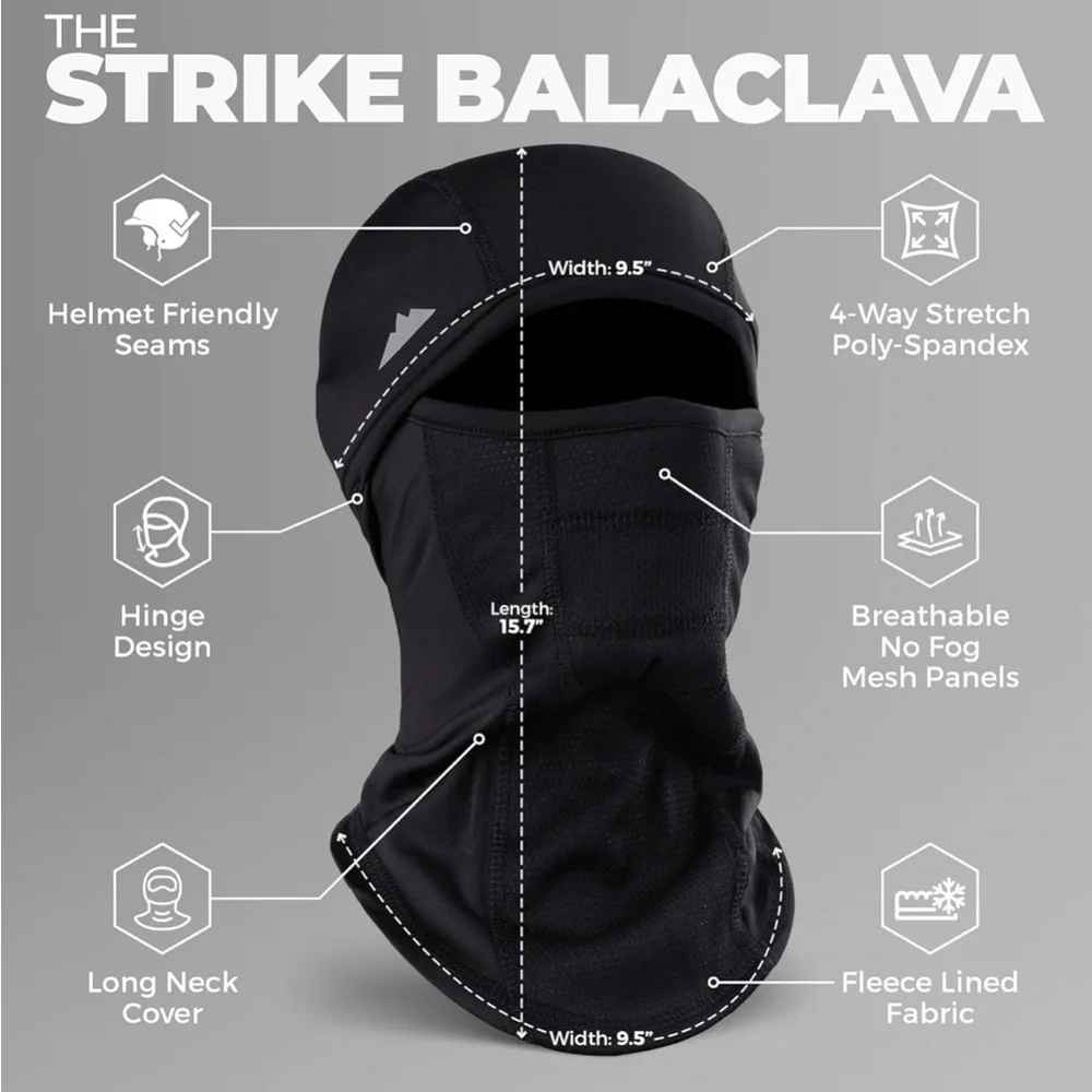 Tough Headwear Black Balaclava Face Mask